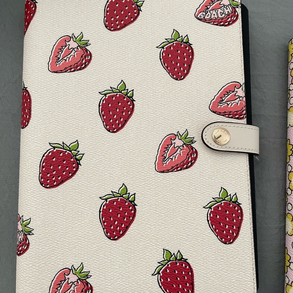 Coach White Wallet with Strawberry Design